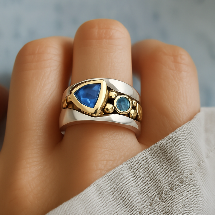 Luna™ | Bague Vintage en Cristal Bleu