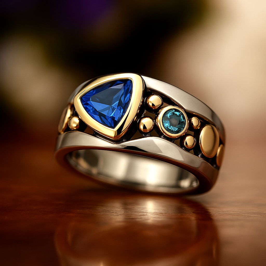Luna™ | Bague Vintage en Cristal Bleu