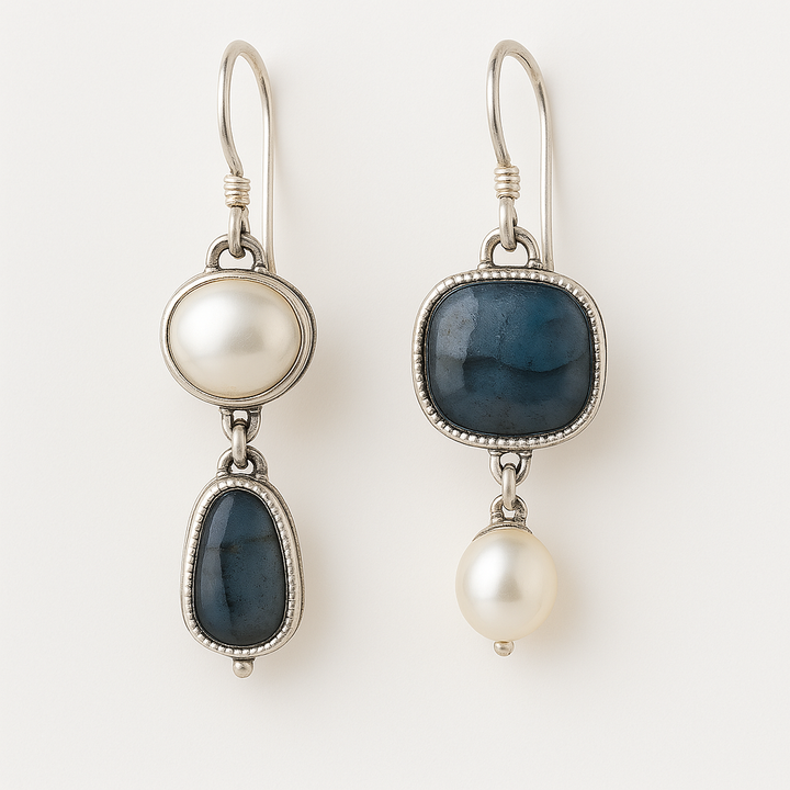 Luna™ | Boucles d'oreilles vintage en pierre bleue naturelle
