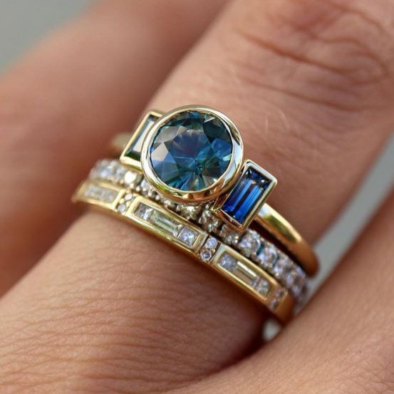 Celestia™ | Ensemble de Bagues Vintage Élégantes en Bleu