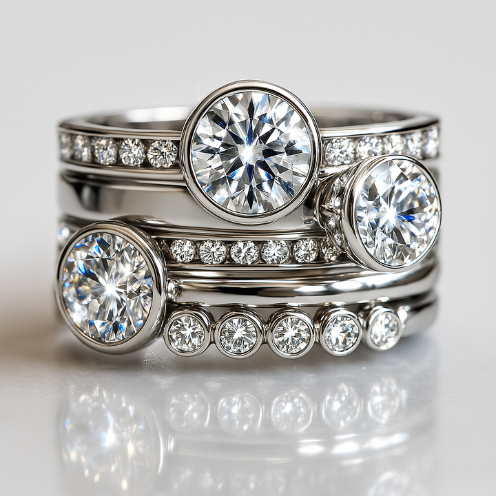 Luna™ | Bague Vintage Superposée avec Cristal Éclatant