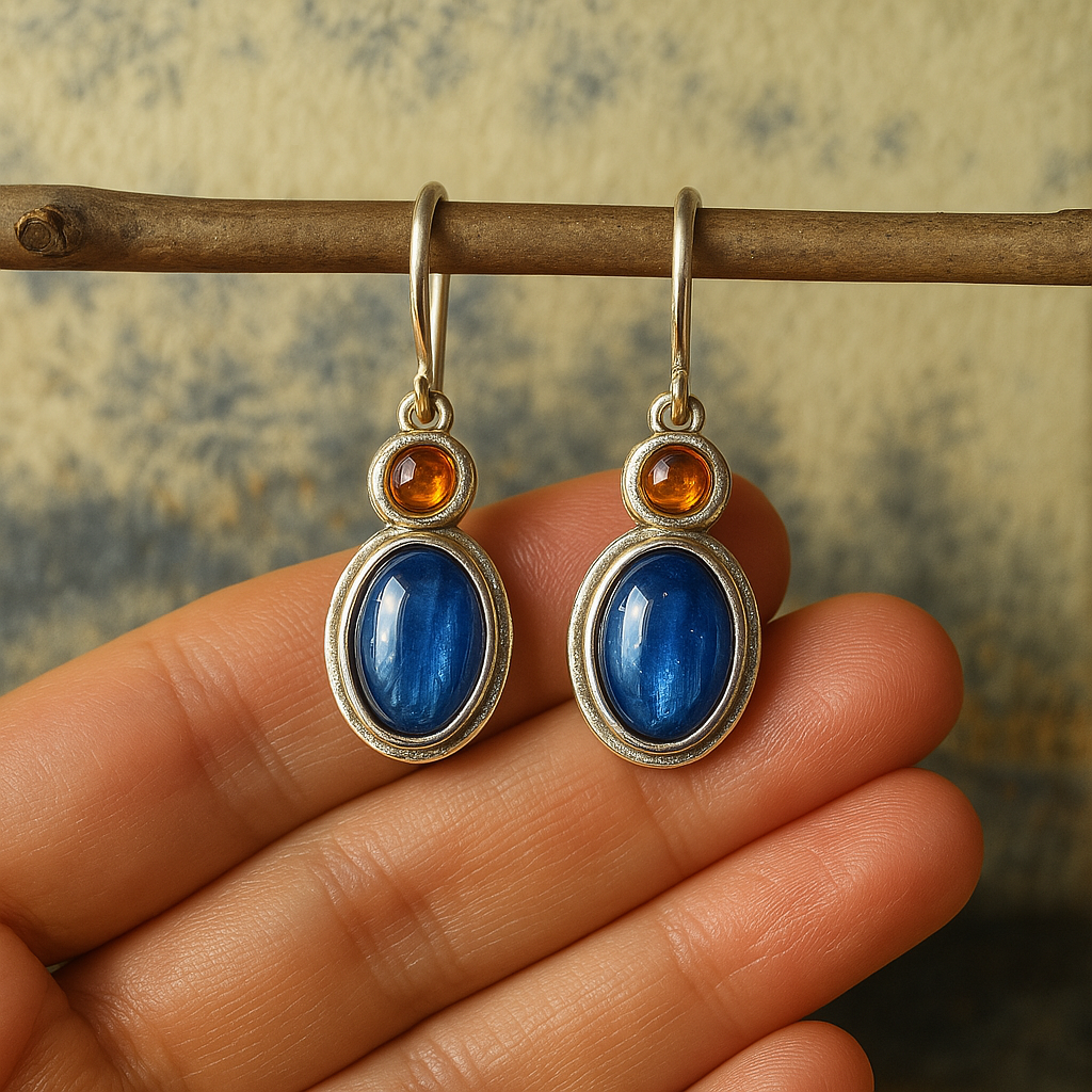 Celestia™ | Boucles d'oreilles vintage en cristal bleu