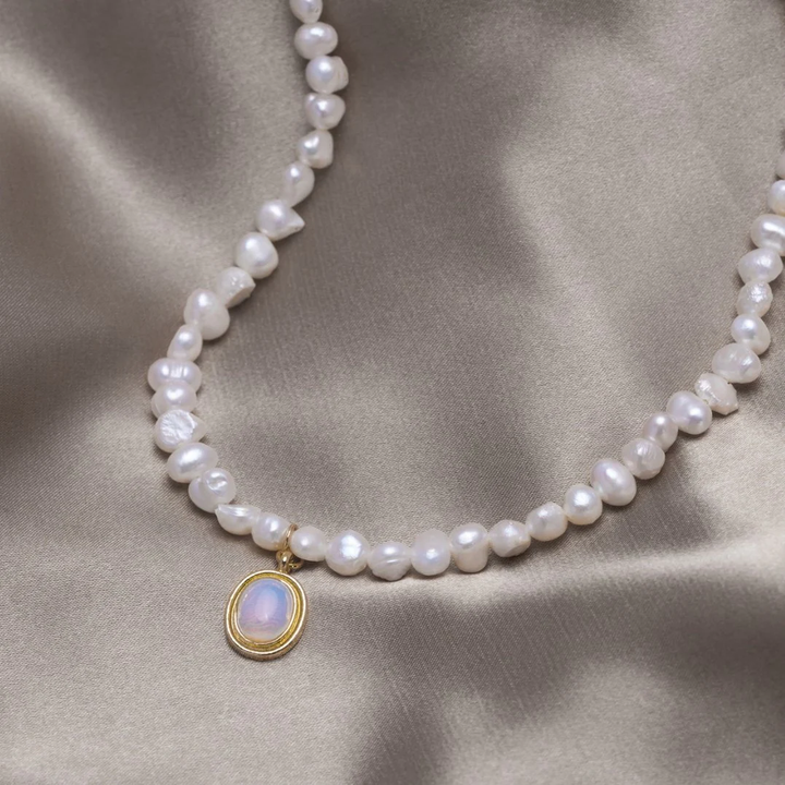Luna™ | Collier de Perles avec Pierre de Lune en Or