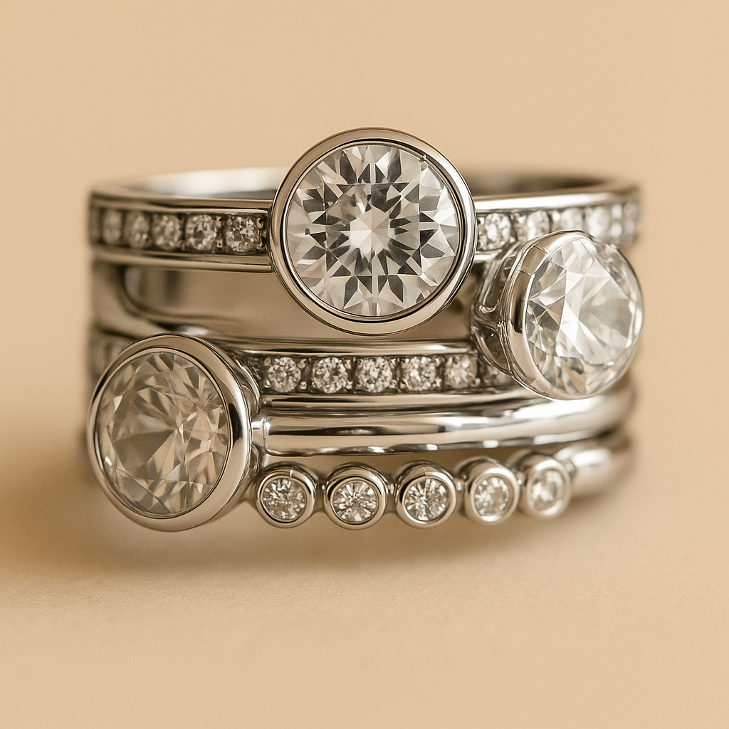 Luna™ | Bague Vintage Superposée avec Cristal Éclatant