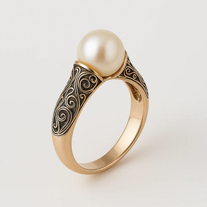 Bague en Perle Vintage Dorée
