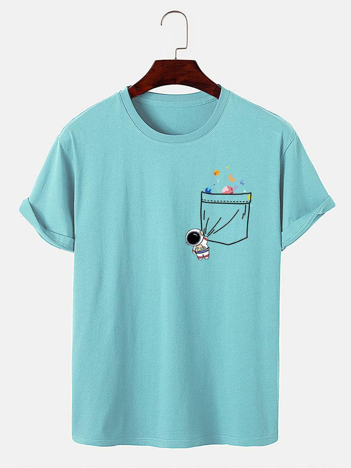 T-shirt d'impression de poche d'astronaute d'astronaute