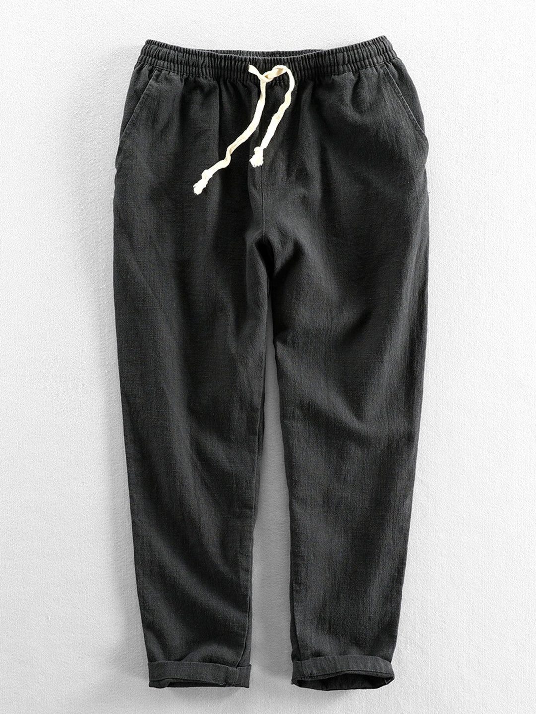 Pantalon recadré en coton en coton en linge