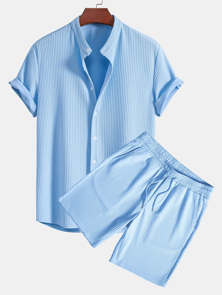 Chemise et short à collier à côte musculaire et short