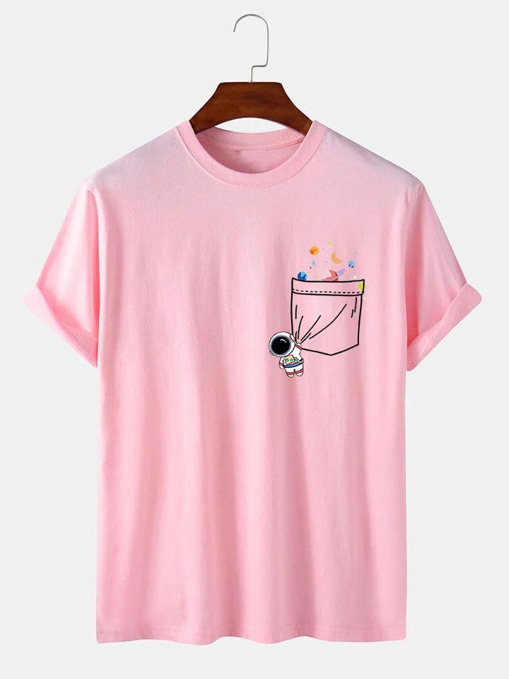 T-shirt d'impression de poche d'astronaute d'astronaute