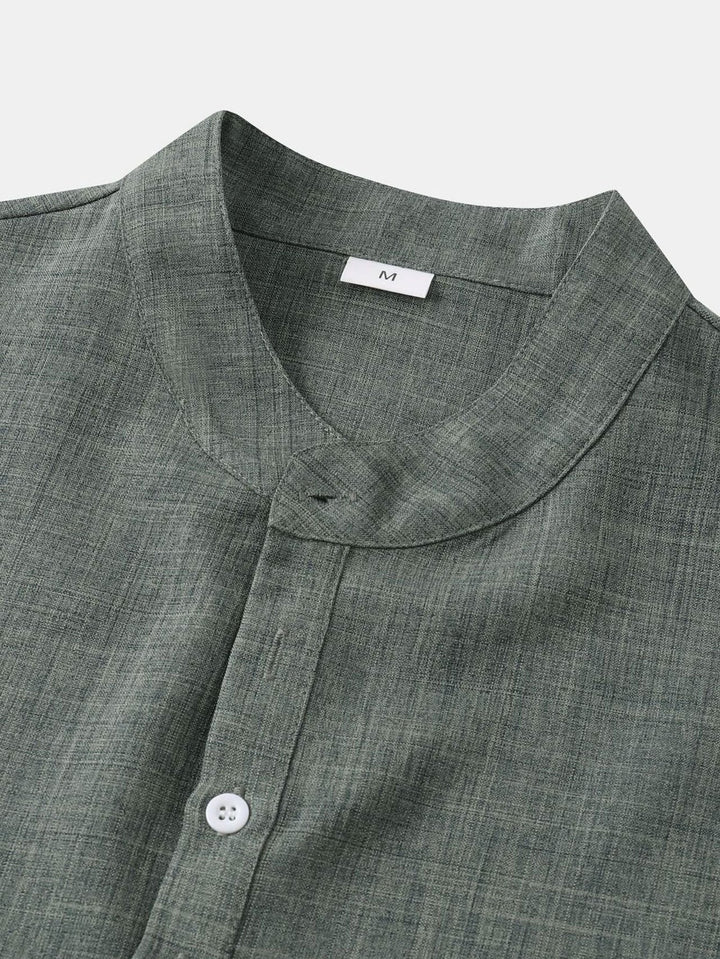 Chemise Henley à manches courtes en lin