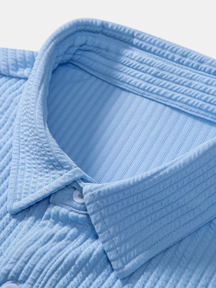 Chemise boutonnée à côte musculaire