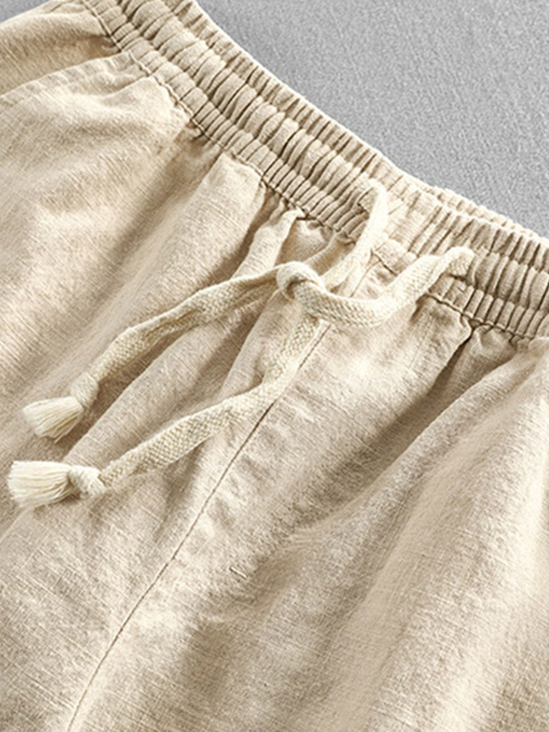 Pantalon recadré en coton en coton en linge