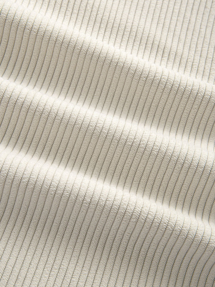 Chemise patchwork en velours côtelé et pantalon droit en velours côtelé