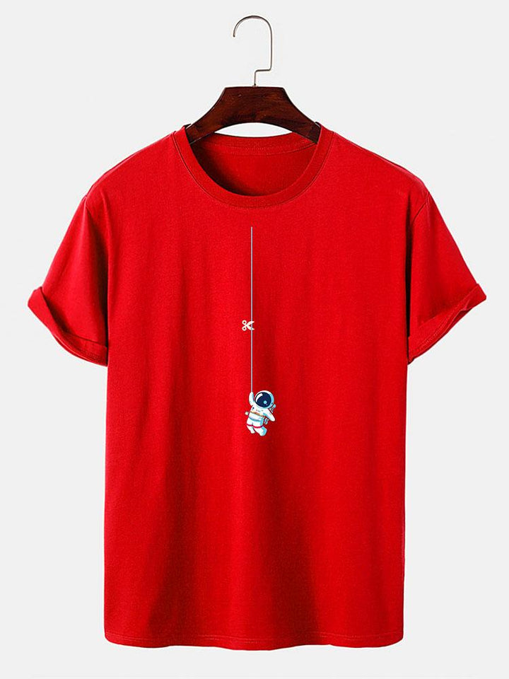 Astronaute sur un t-shirt imprimé de cordes