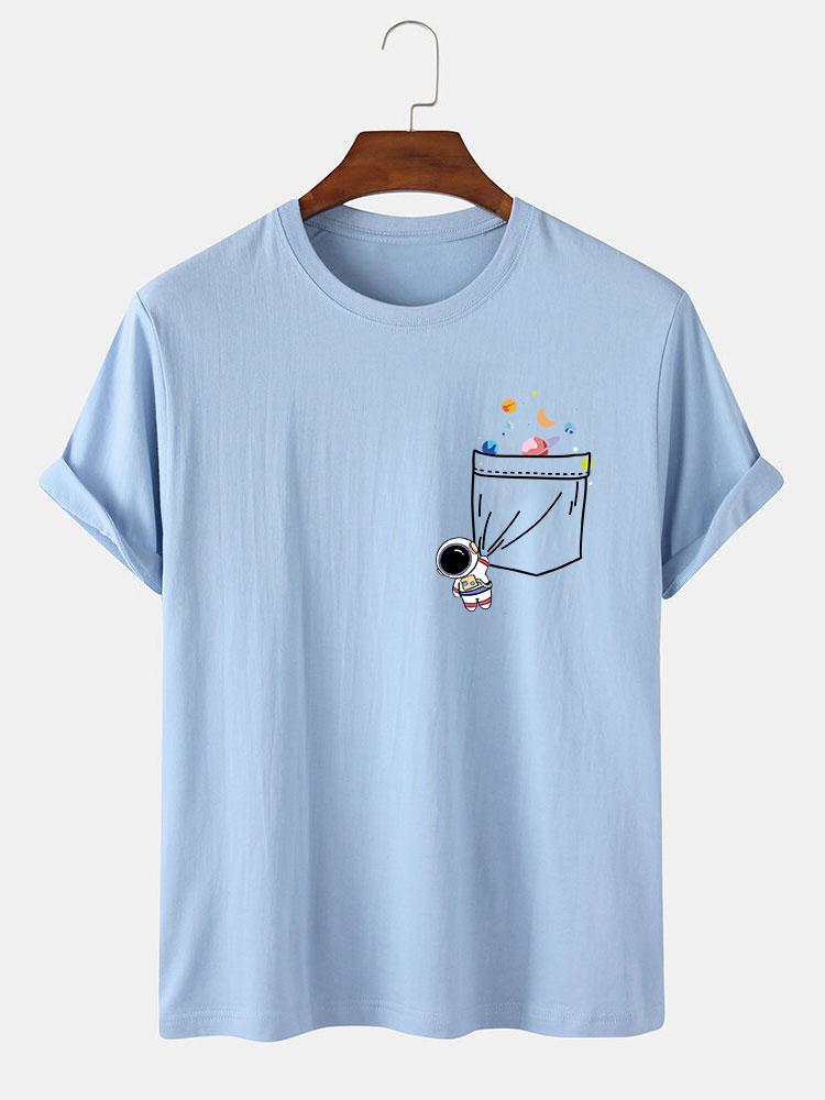 T-shirt d'impression de poche d'astronaute d'astronaute