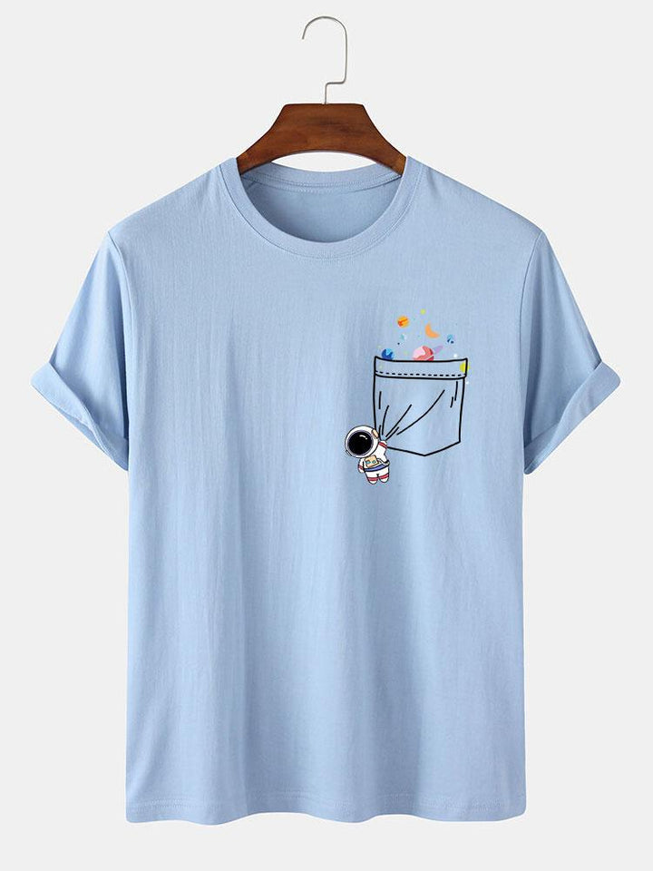 T-shirt d'impression de poche d'astronaute d'astronaute