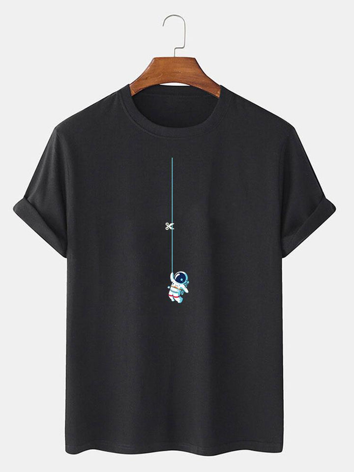 Astronaute sur un t-shirt imprimé de cordes