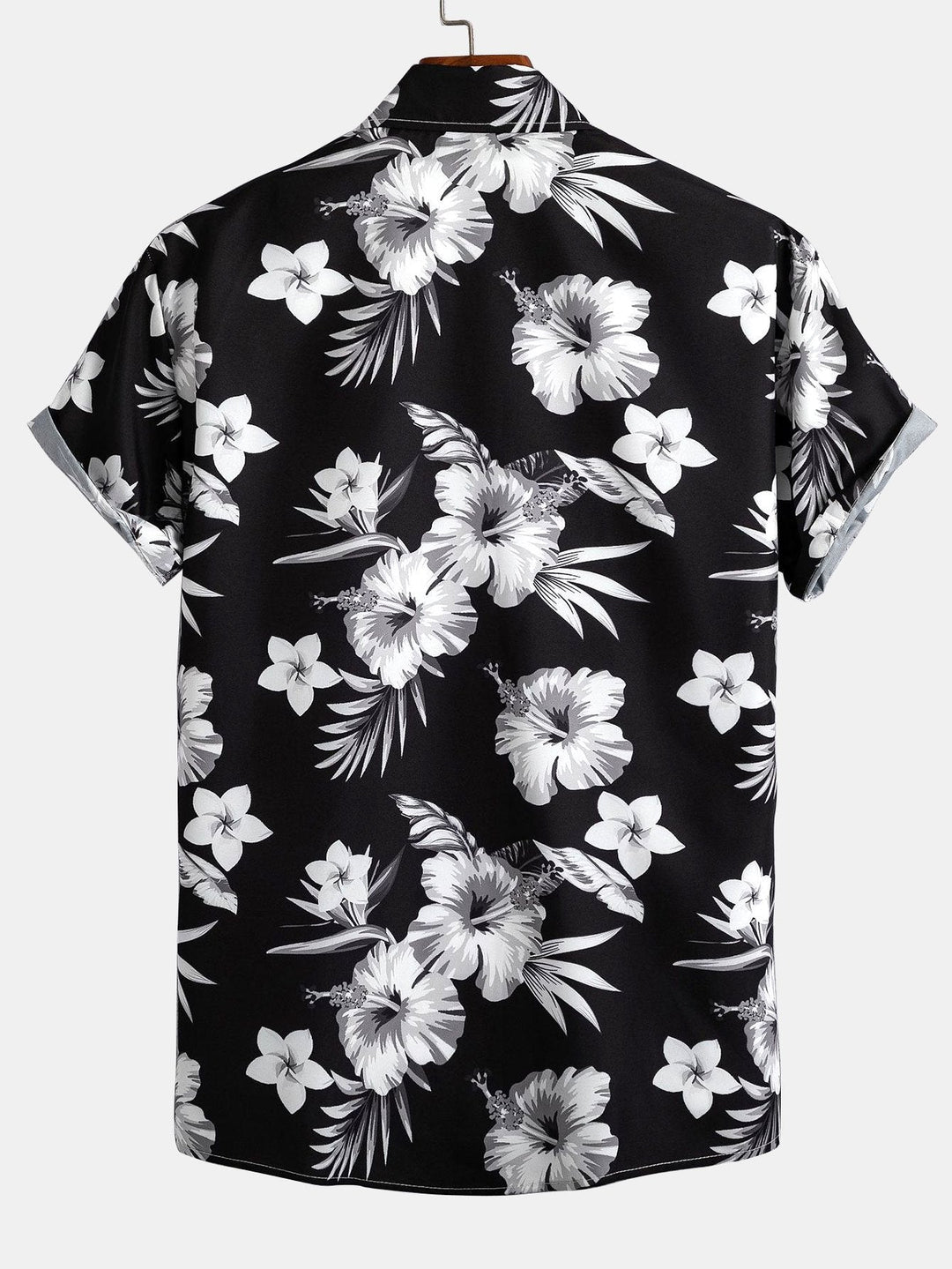 Chemise à boutons imprimée florale tropicale et shorts de bain