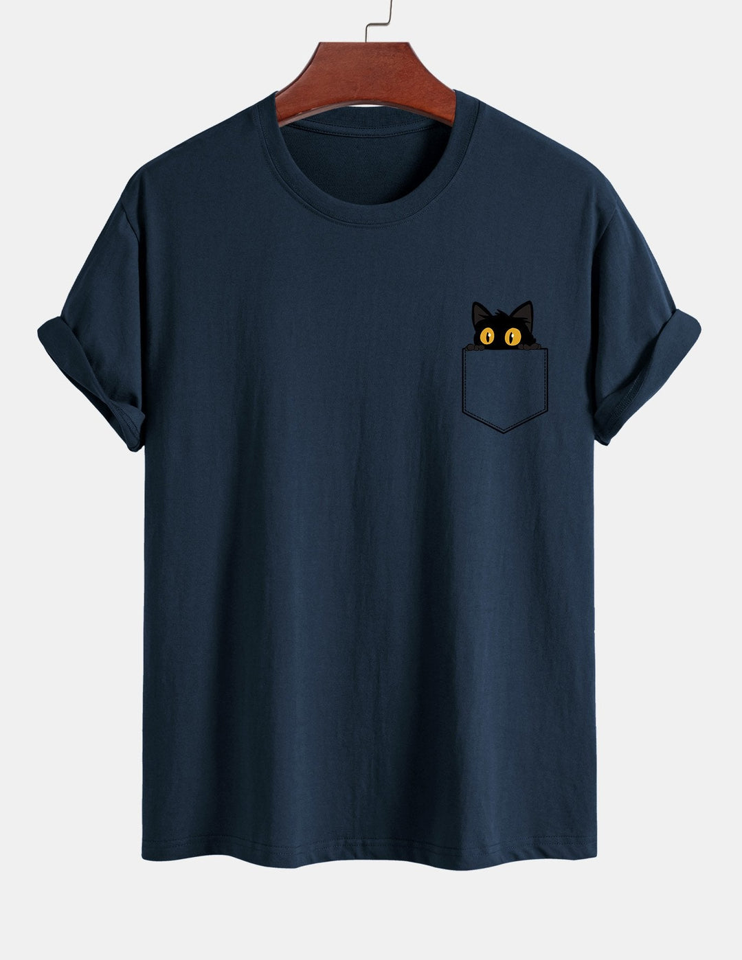 T-shirt en coton imprimé de chat noir en ajustement régulier
