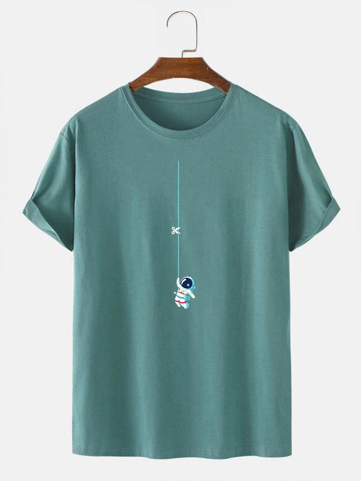 Astronaute sur un t-shirt imprimé de cordes