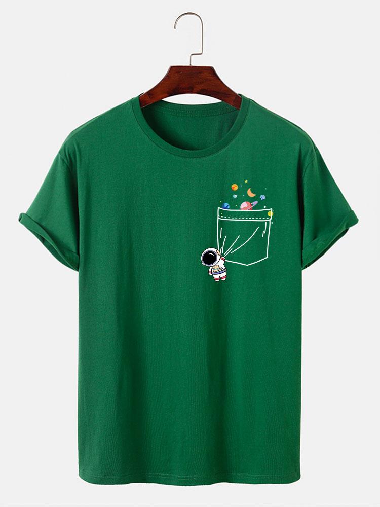 T-shirt d'impression de poche d'astronaute d'astronaute