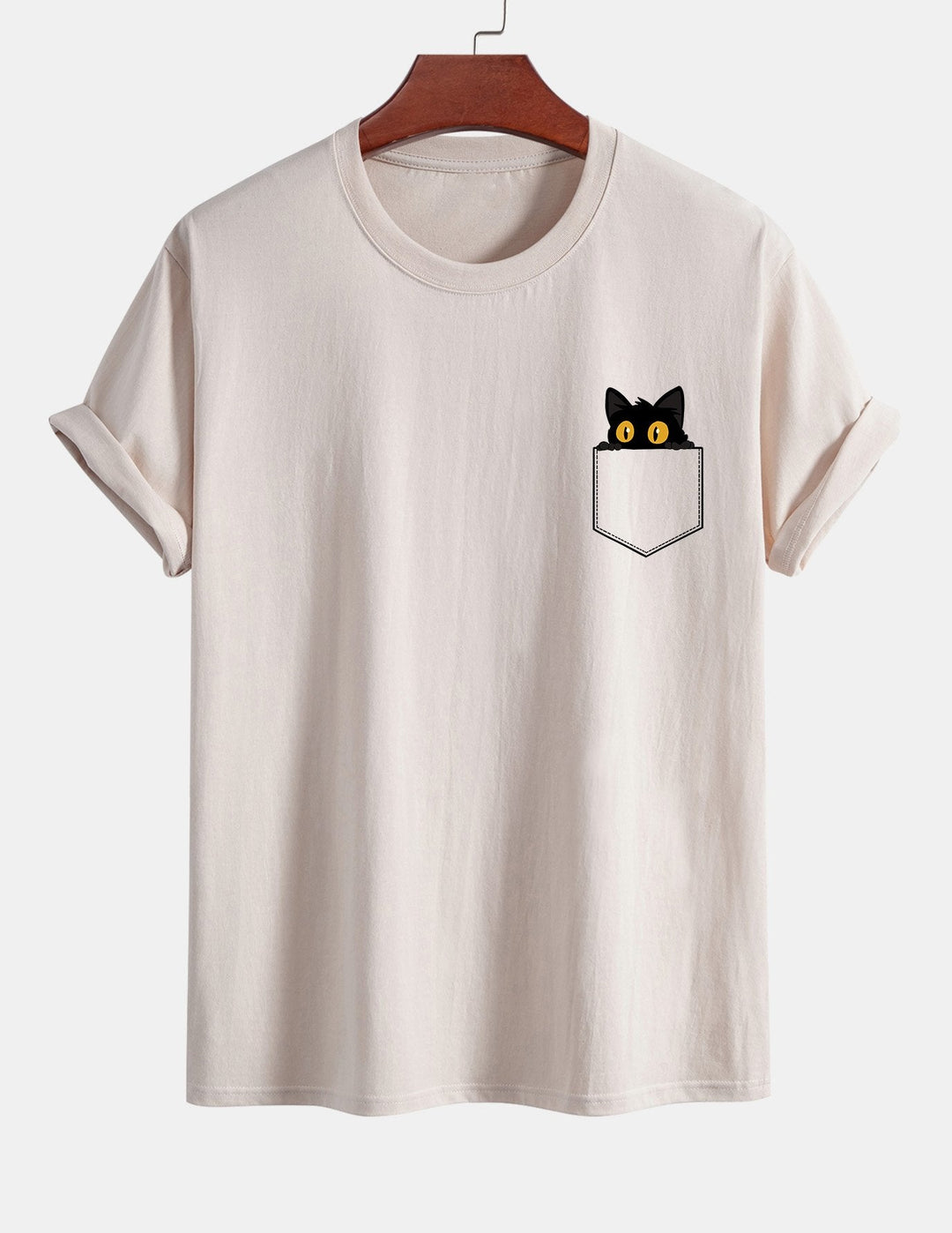 T-shirt en coton imprimé de chat noir en ajustement régulier