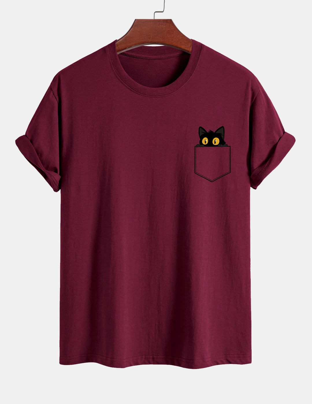 T-shirt en coton imprimé de chat noir en ajustement régulier