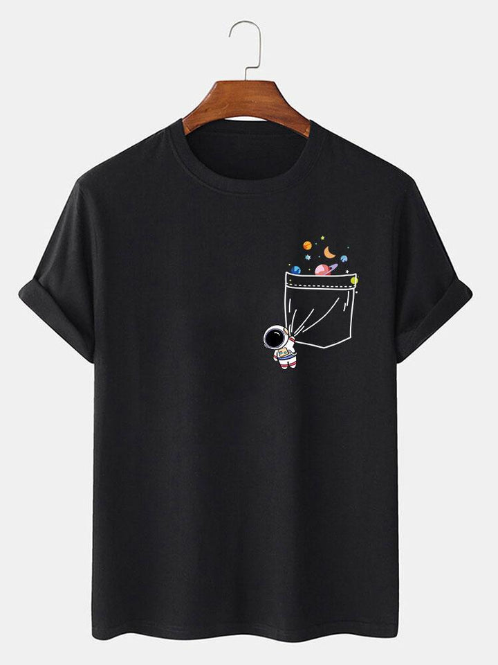 T-shirt d'impression de poche d'astronaute d'astronaute