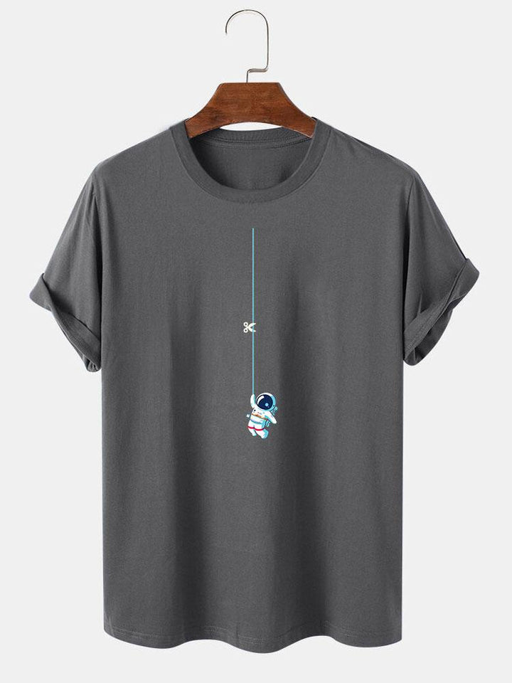 Astronaute sur un t-shirt imprimé de cordes
