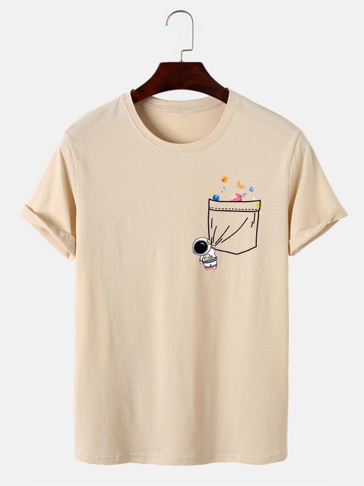 T-shirt d'impression de poche d'astronaute d'astronaute