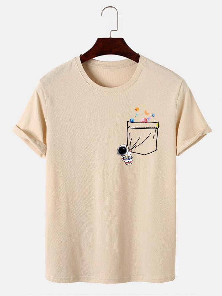 T-shirt d'impression de poche d'astronaute d'astronaute