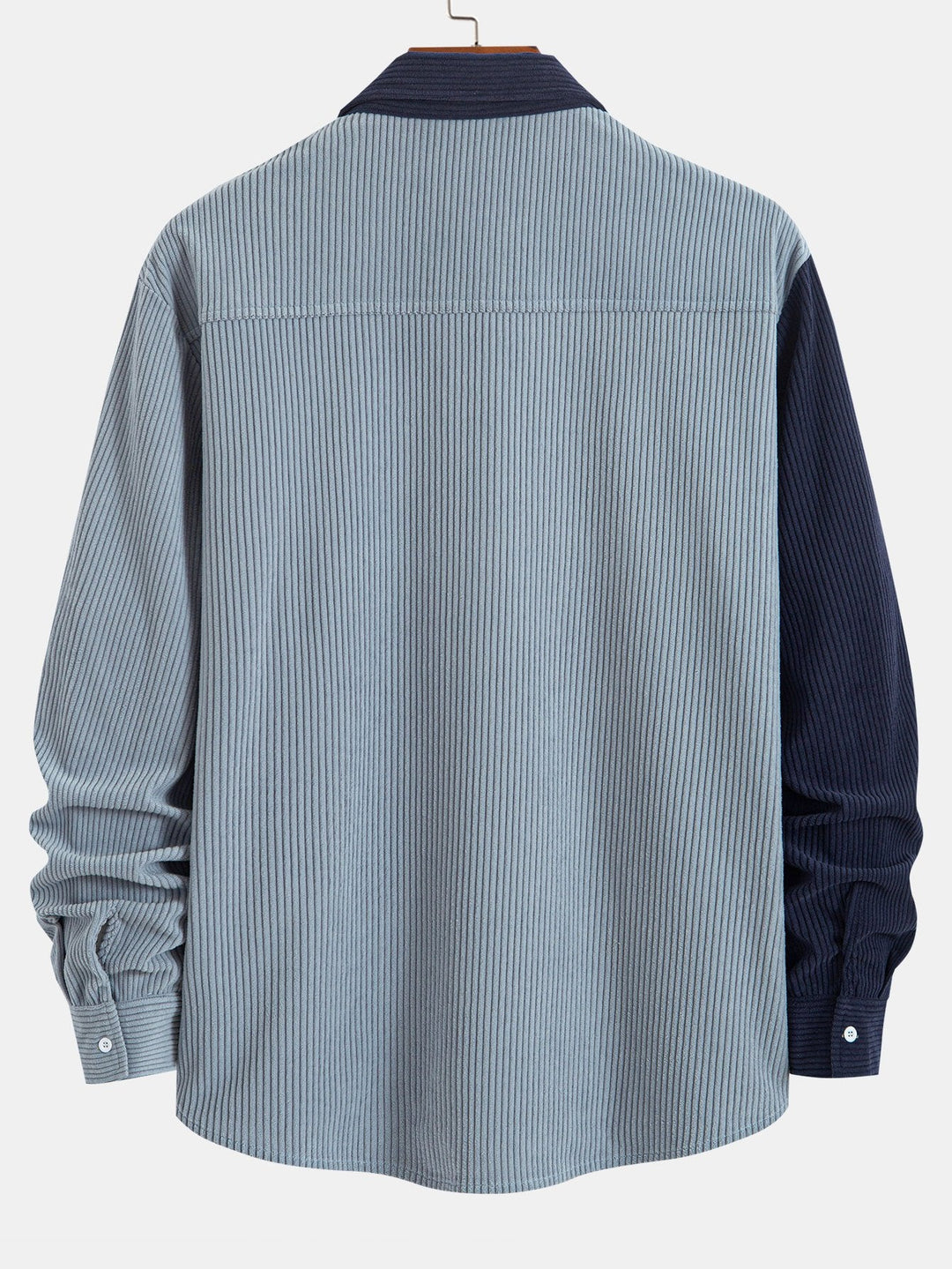 Chemise patchwork en velours côtelé et pantalon droit en velours côtelé