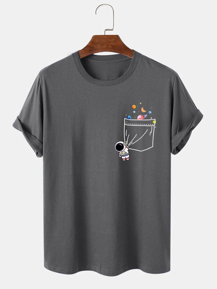 T-shirt d'impression de poche d'astronaute d'astronaute