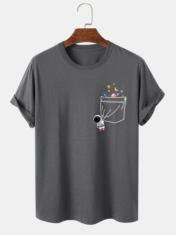 T-shirt d'impression de poche d'astronaute d'astronaute