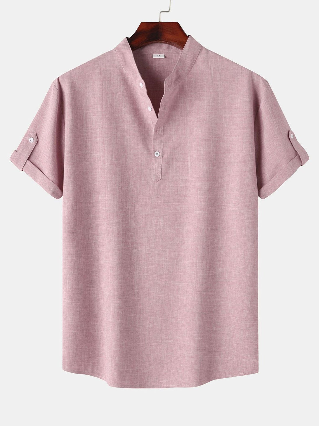 Chemise Henley à manches courtes en lin