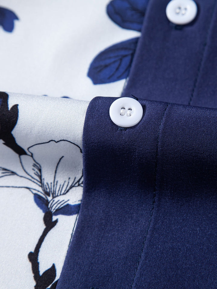 Chemise boutonnée à imprimé floral patchwork