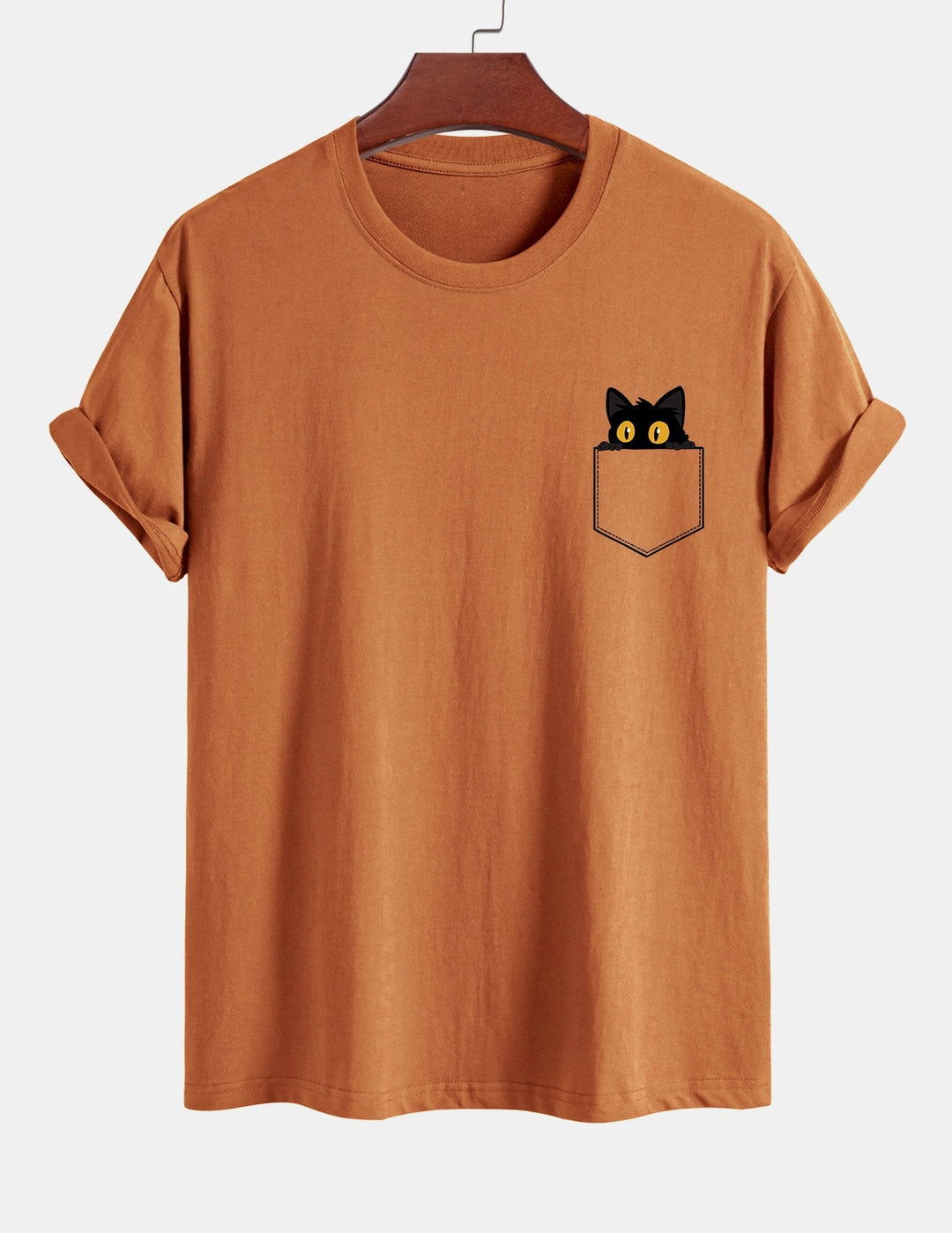 T-shirt en coton imprimé de chat noir en ajustement régulier