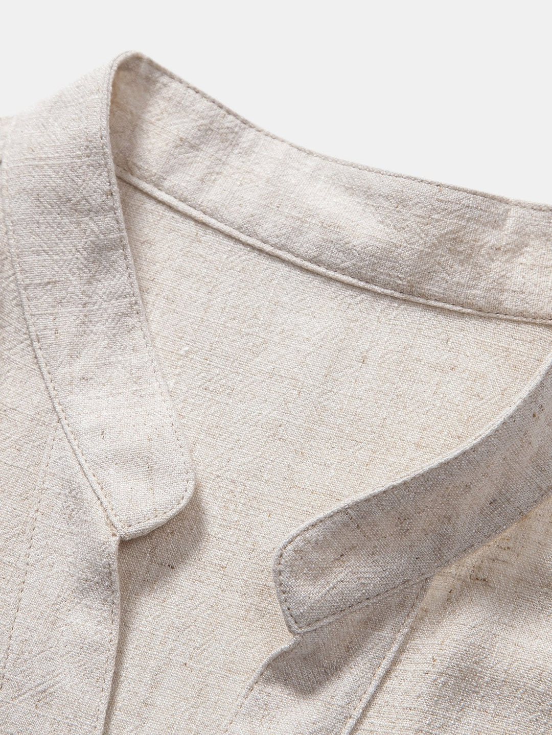 Chemise en lin et rayonne à col en V à manches courtes