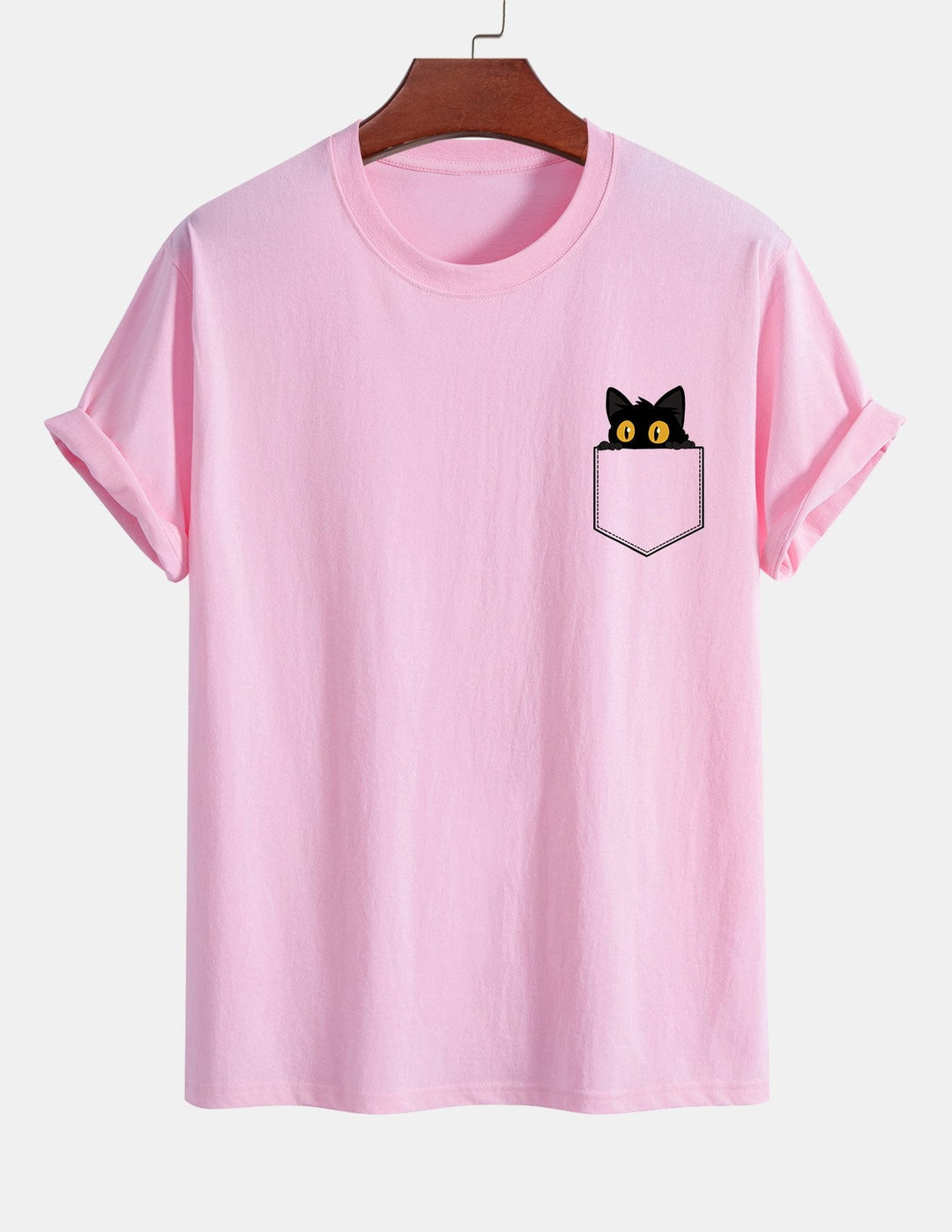 T-shirt en coton imprimé de chat noir en ajustement régulier