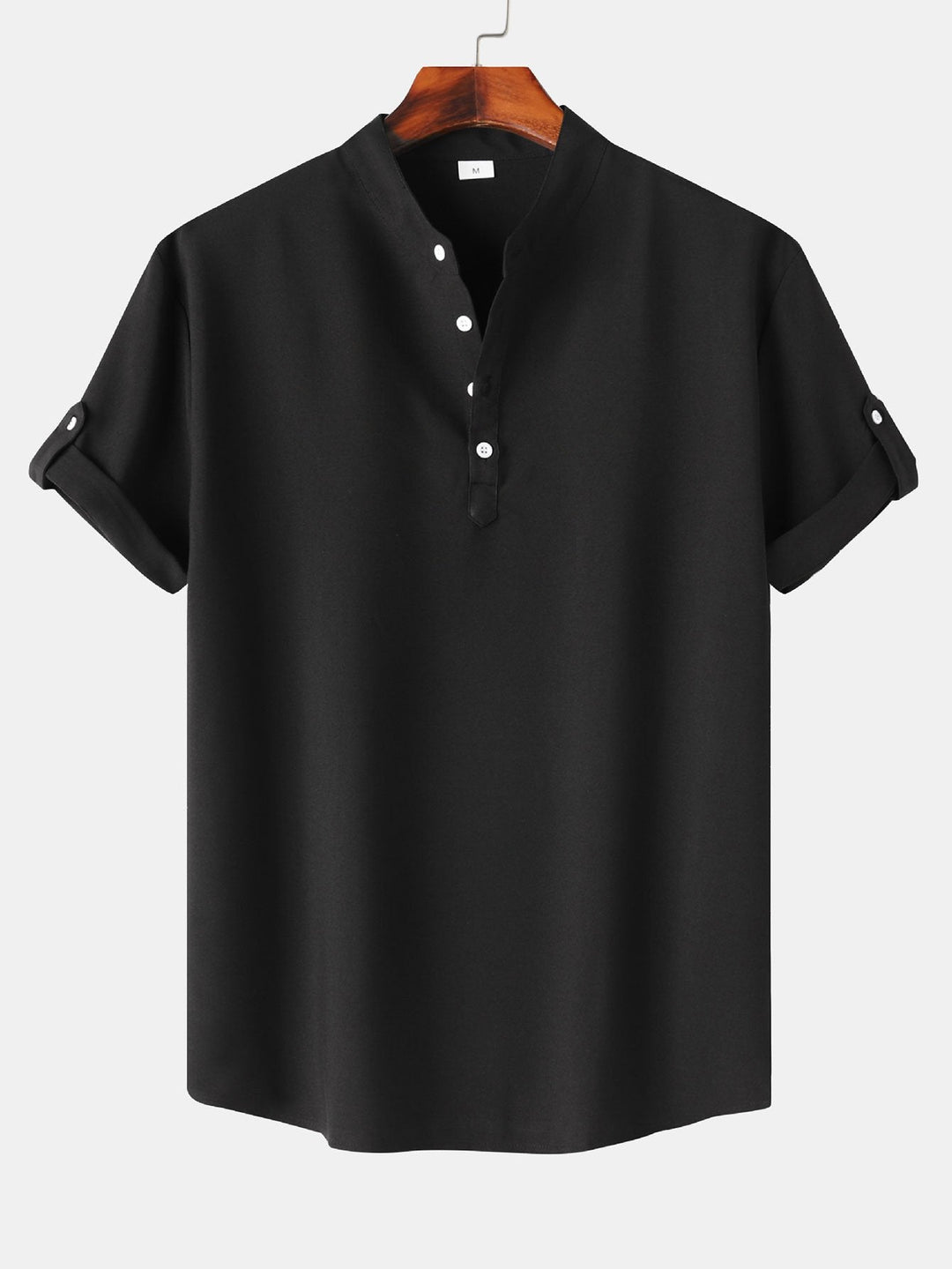 Chemise Henley à manches courtes en lin