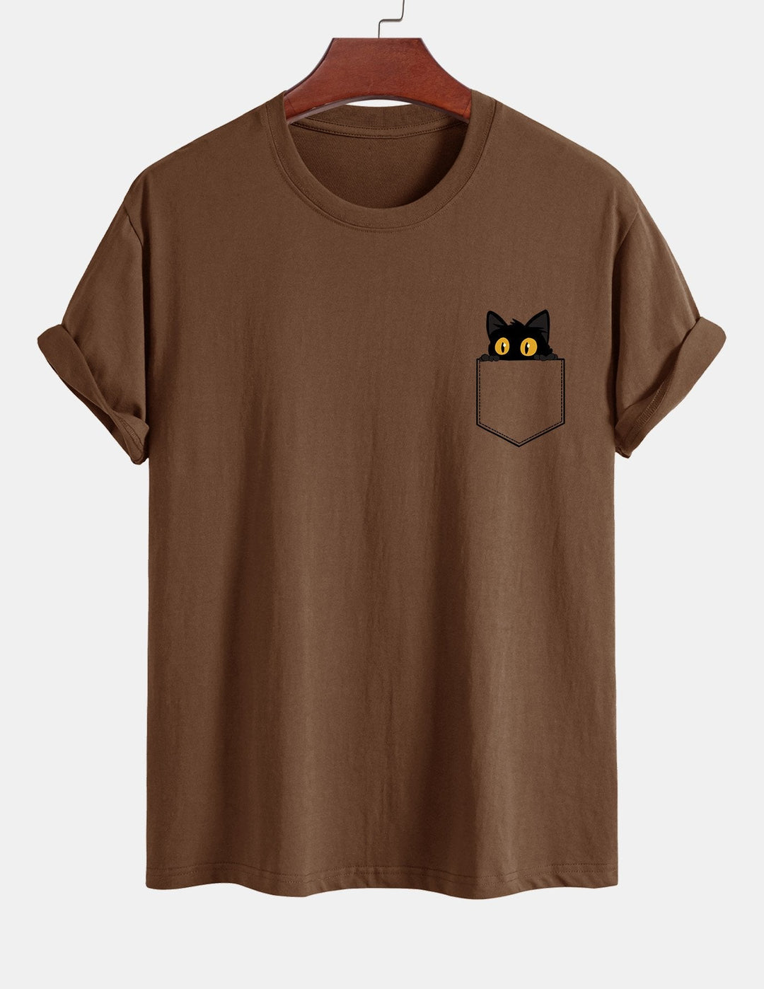 T-shirt en coton imprimé de chat noir en ajustement régulier
