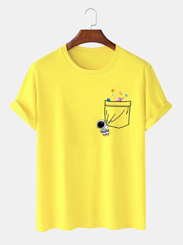 T-shirt d'impression de poche d'astronaute d'astronaute