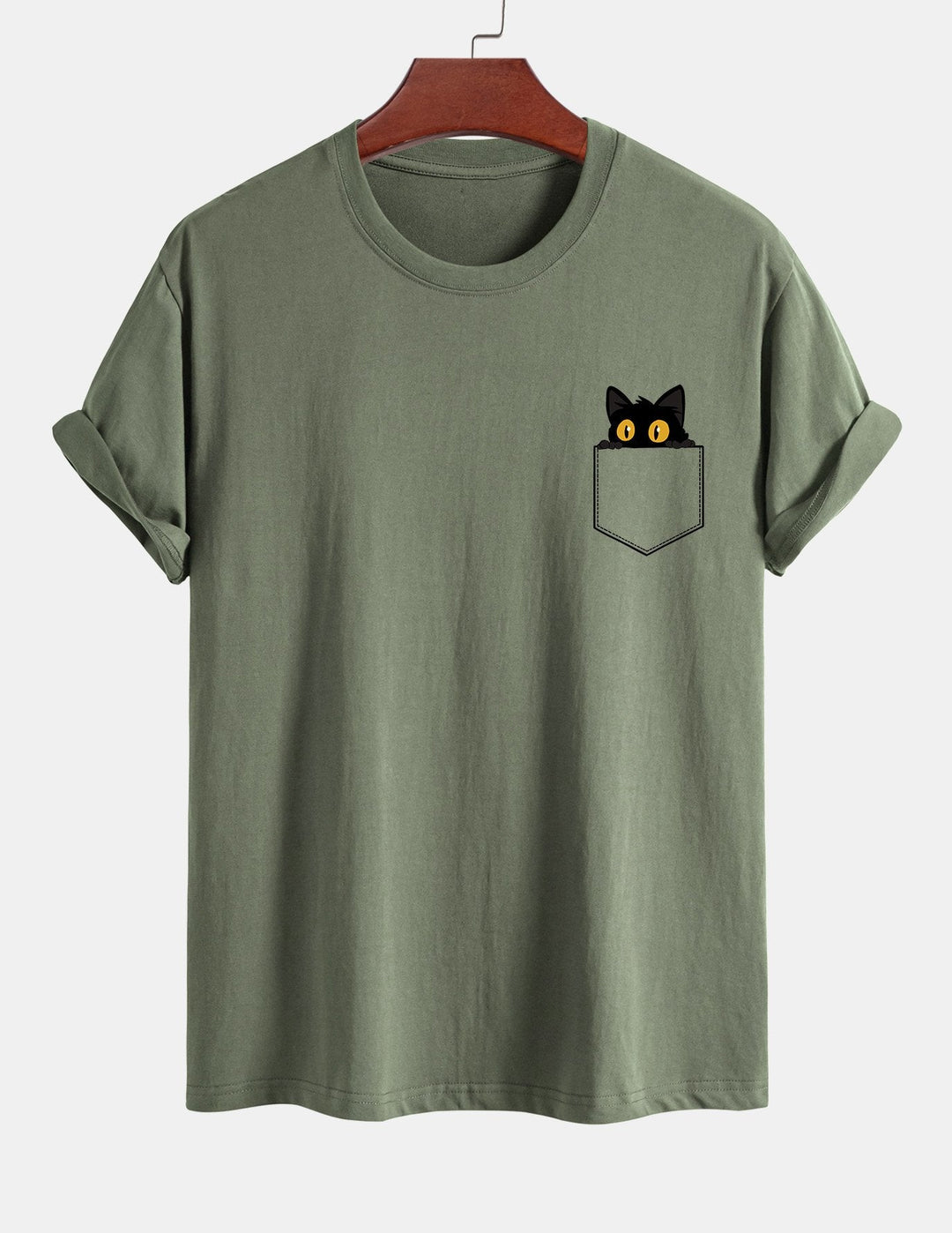 T-shirt en coton imprimé de chat noir en ajustement régulier