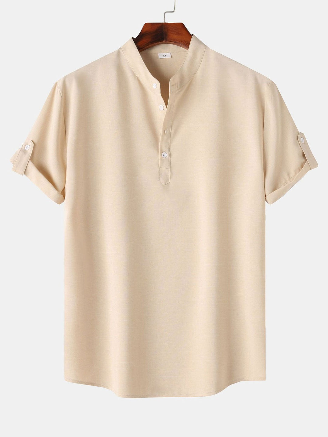 Chemise Henley à manches courtes en lin