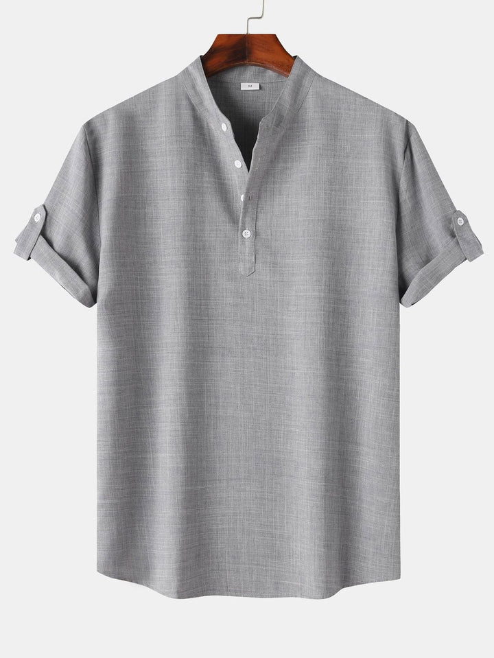 Chemise Henley à manches courtes en lin