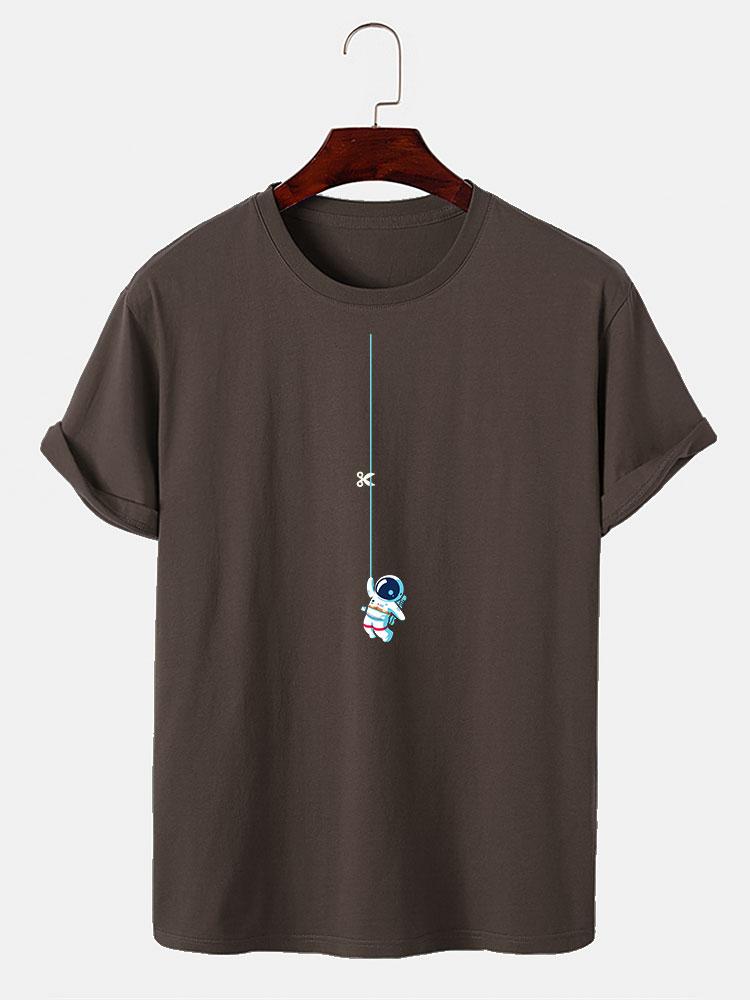 Astronaute sur un t-shirt imprimé de cordes