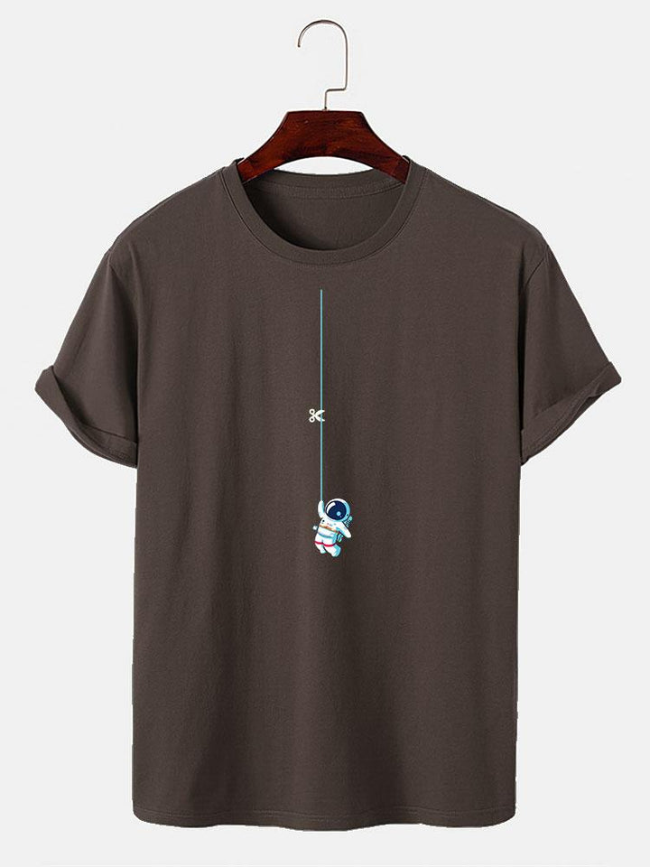 Astronaute sur un t-shirt imprimé de cordes