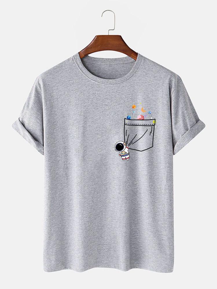 T-shirt d'impression de poche d'astronaute d'astronaute