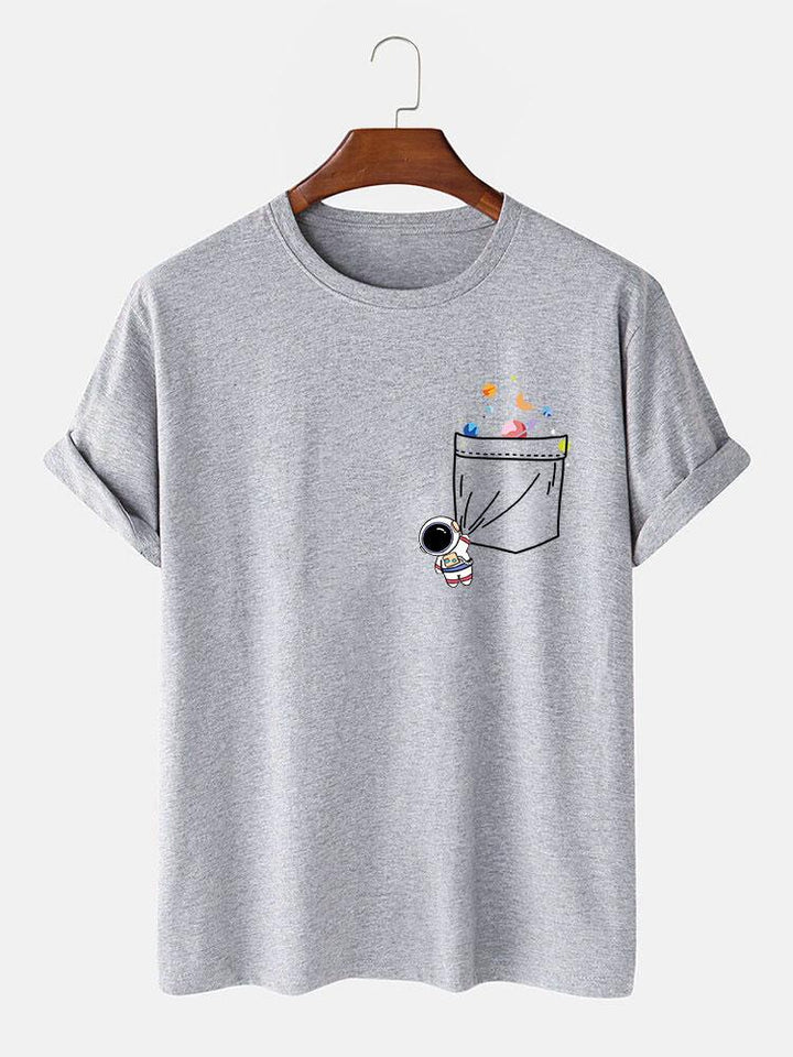 T-shirt d'impression de poche d'astronaute d'astronaute