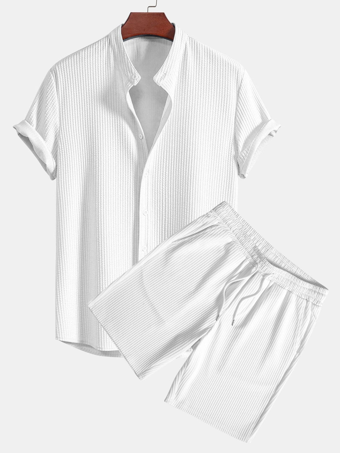 Chemise et short à collier à côte musculaire et short